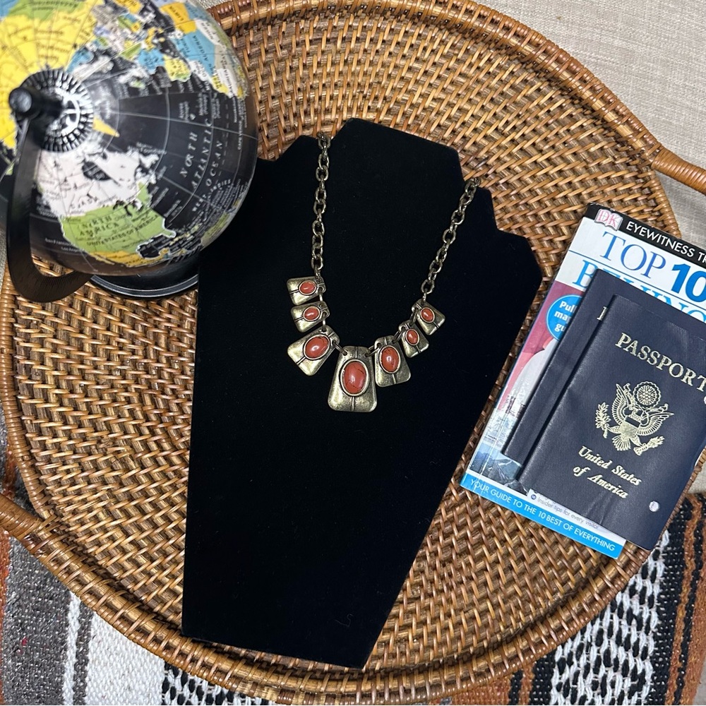 Boho Stone Vintage Festival Western Statement necklace